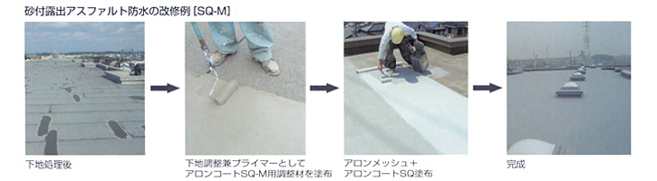 砂付露出アスファルト防水の改修に最適です。